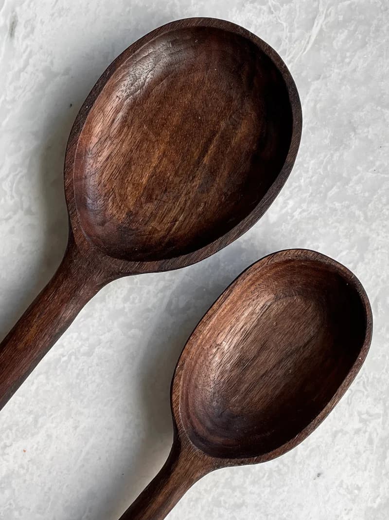Hand-Carved Walnut Spoon